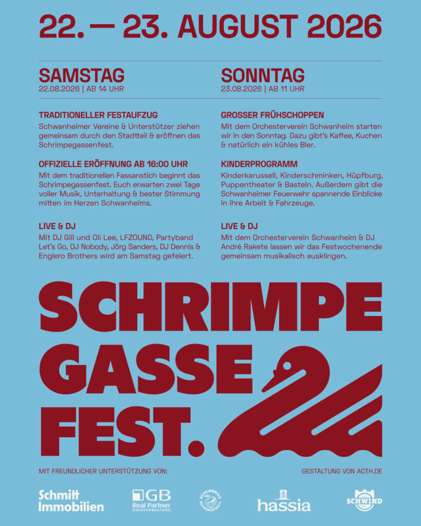 Plakat zum Schrimpegassefest 2026